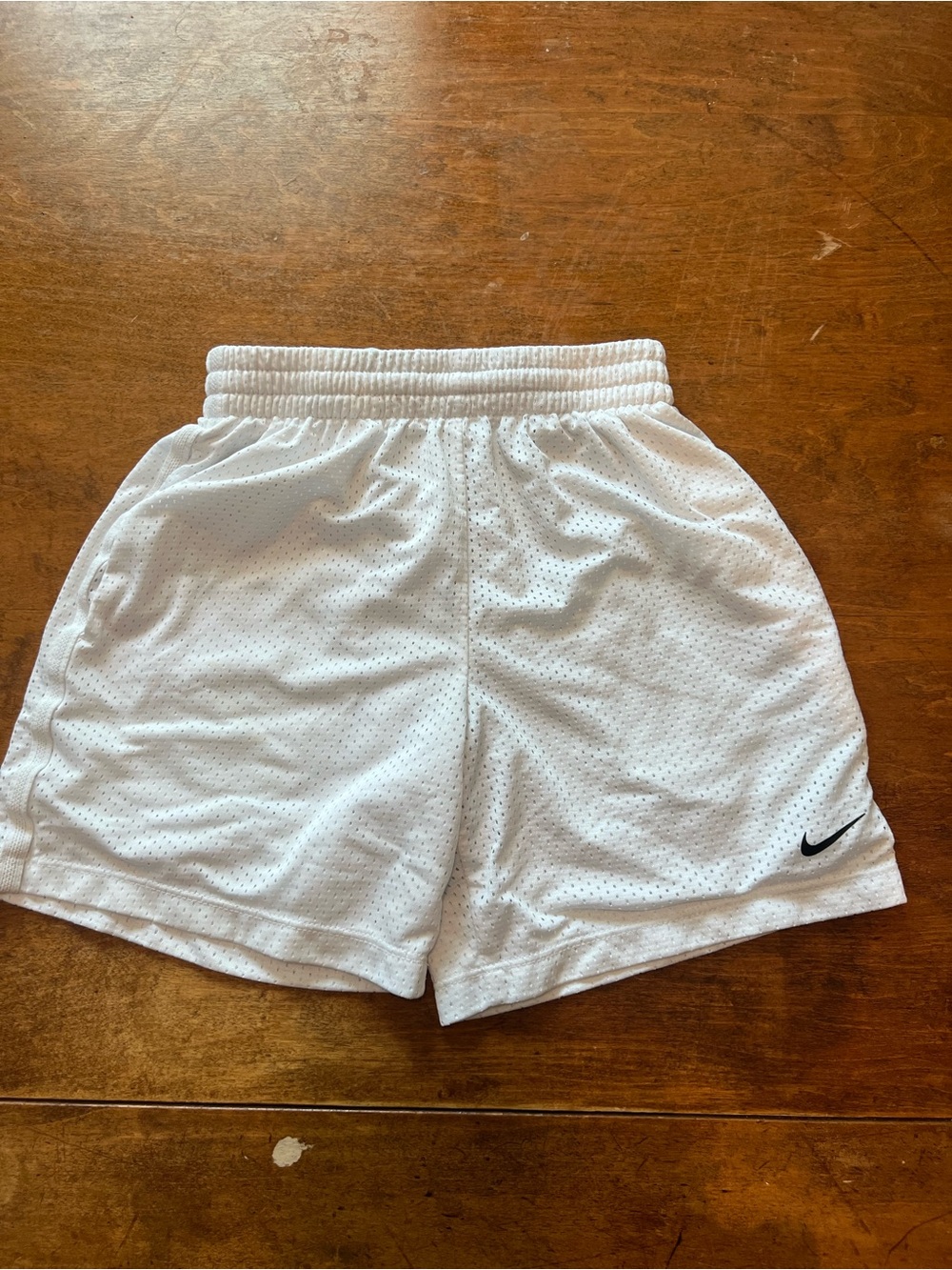 Nike Kids Dri-FIT White Mesh Athletic Basketball Shorts Size Small